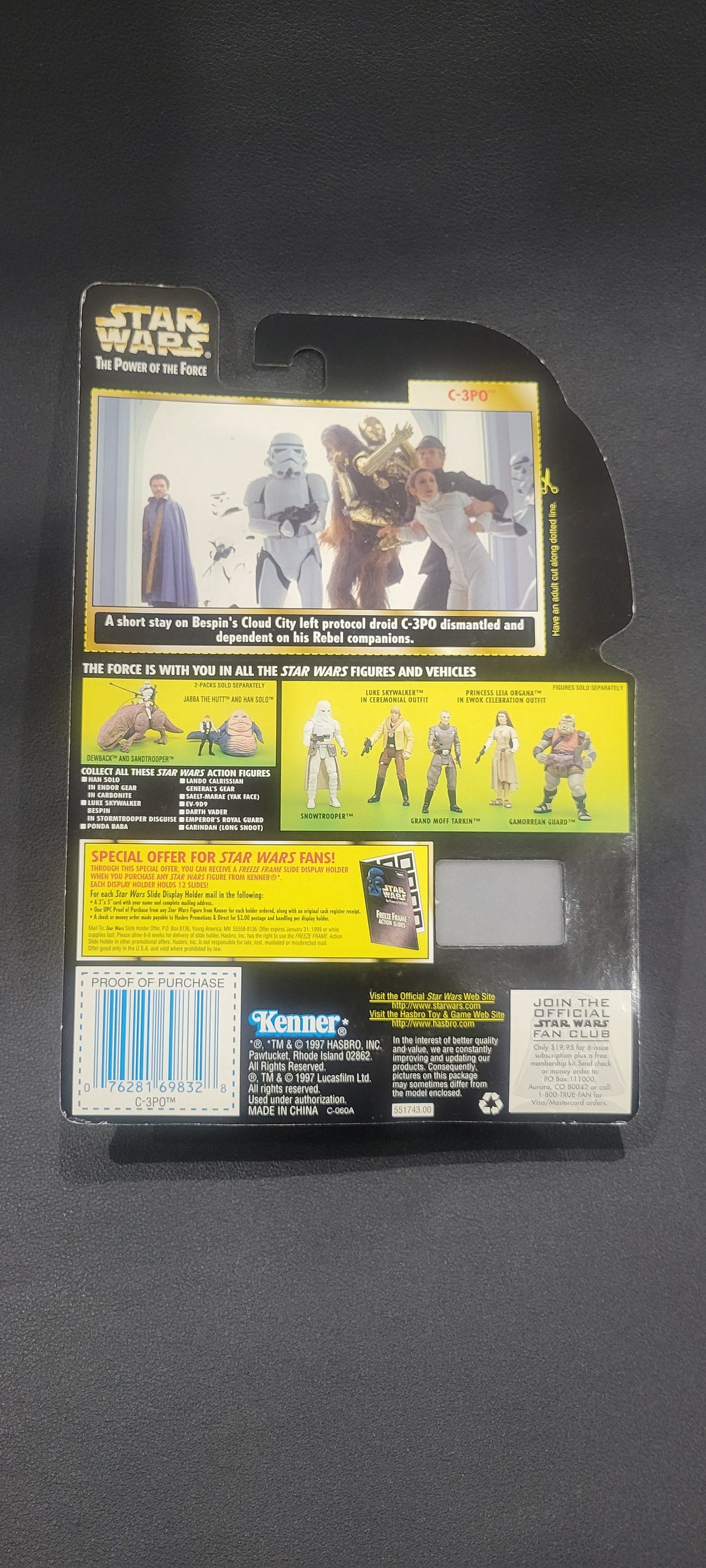 Star Wars - C-3PO with Realistic Metalized Body and Cargo Net