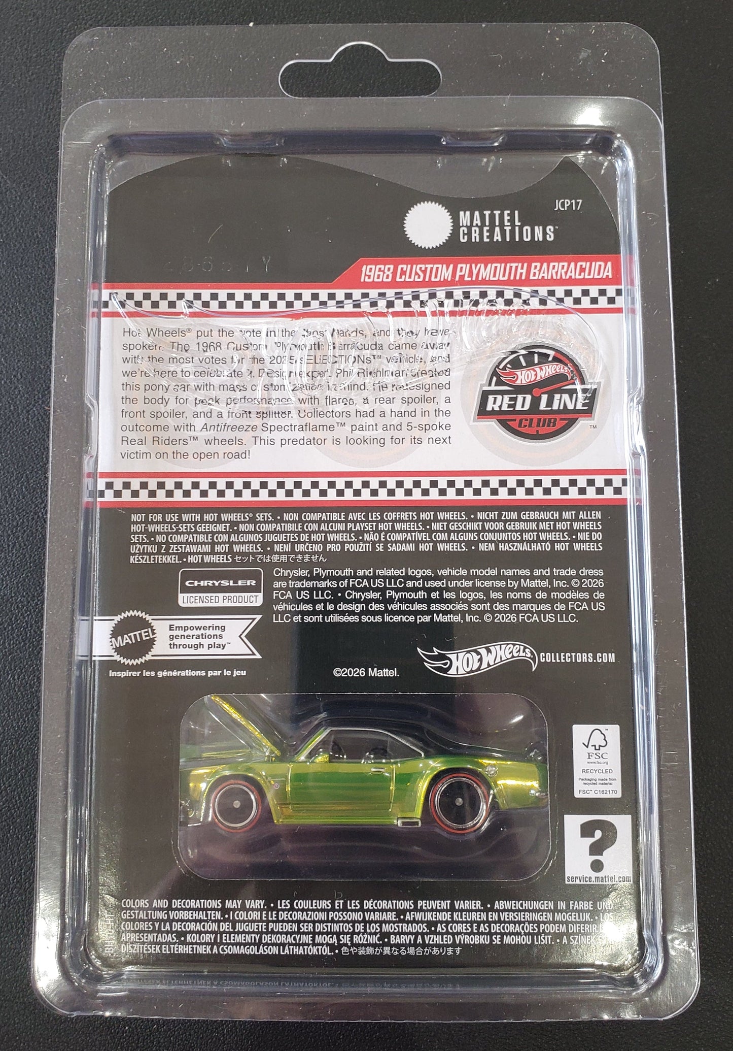 Hot Wheels - 2025 sELECTIONs Car RLC - 1968 Custom Plymouth Barracuda