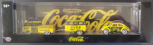 M2 Machines - Coca-Cola 1960 VW Double Cab Truck USA Model & 1953 VW Beetle Deluxe USA Model *CHASE*