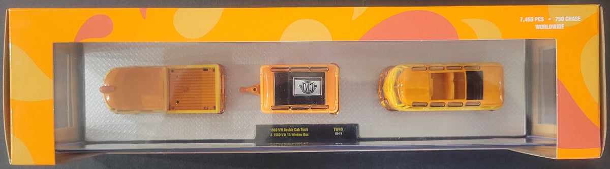 M2 Machines - Fanta 1960 VW Double Cab Truck & 1960 VW 15 Window Bus *CHASE*